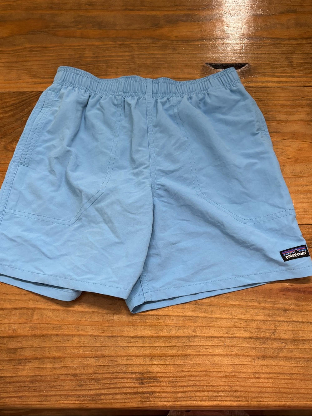 Patagonia Boys Light Blue Baggy 5in Shorts